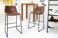 DJANGO Design Barstuhl vintage braun mit Eisengestell