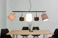 LEVELS Design Hängeleuchte 100cm schwarz grau Leinenschirme Design by KARE