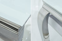 MODERN BAROQUE Elegant design dining table 200cm white stainless steel opal glass table top