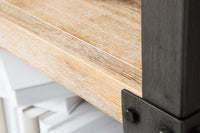FACTORY Massives Industrial Bücherregal 180cm Akazie weiß gekälkt
