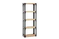 FACTORY Massives Industrial Bücherregal 180cm Akazie weiß gekälkt
