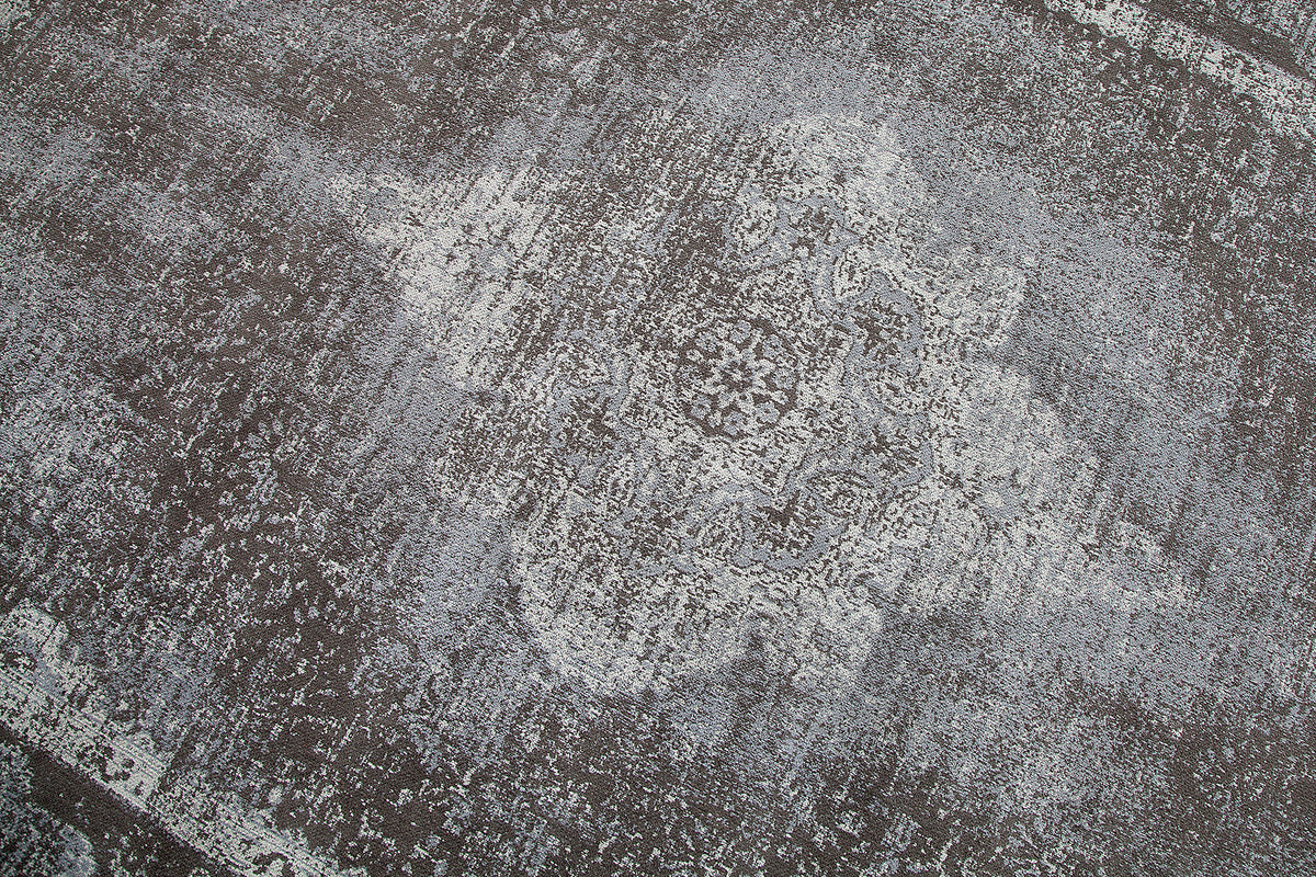 PURE UNIQUE Orientalischer Baumwoll-Teppich 240x160cm hellgrau geometrische Muster