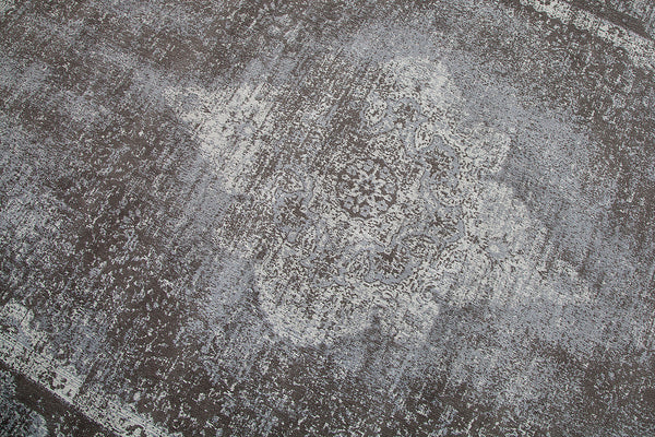 PURE UNIQUE Orientalischer Baumwoll-Teppich 240x160cm hellgrau geometrische Muster