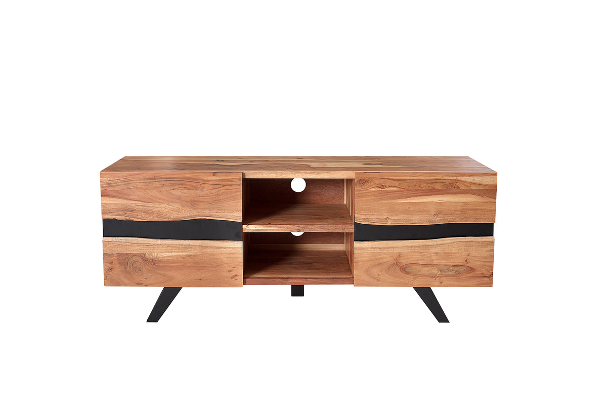 AMAZONAS Solid TV board 160cm acacia metal lowboard tree edge