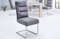 COMFORT Design Freischwinger Stuhl mit Edelstahl-Gestell