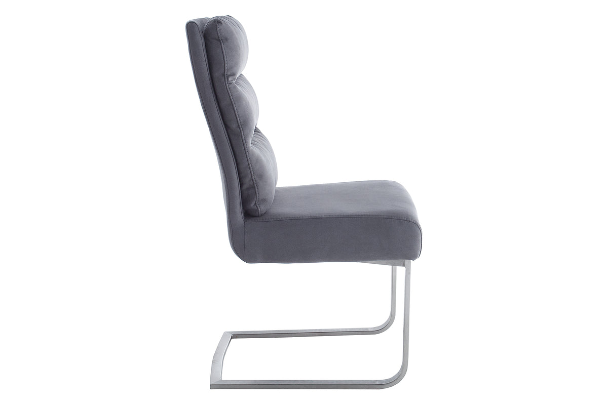 COMFORT Design Freischwinger Stuhl mit Edelstahl-Gestell