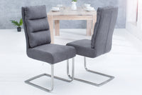 COMFORT Design Freischwinger Stuhl mit Edelstahl-Gestell