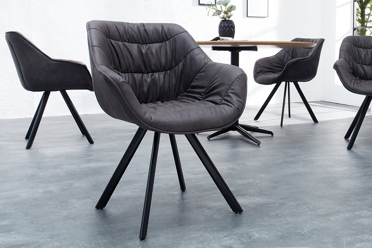 THE DUTCH COMFORT Design Stuhl Retro Stil mit Armlehnen