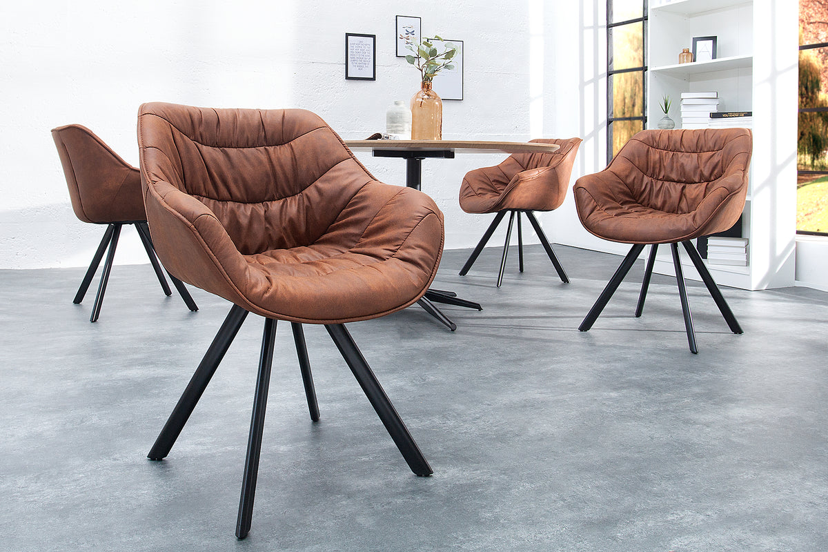 THE DUTCH COMFORT Design Stuhl Retro Stil mit Armlehnen