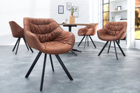THE DUTCH COMFORT Design Stuhl Retro Stil mit Armlehnen