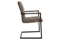 Stuhl LOFT Industrial Freischwinger taupe grau mit Armlehne Eisengestell