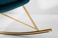 SCANDINAVIA SWING Design Schaukelstuhl Bouclé Sessel schwarz Metall