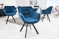 THE DUTCH COMFORT design chair velvet retro style with armrests