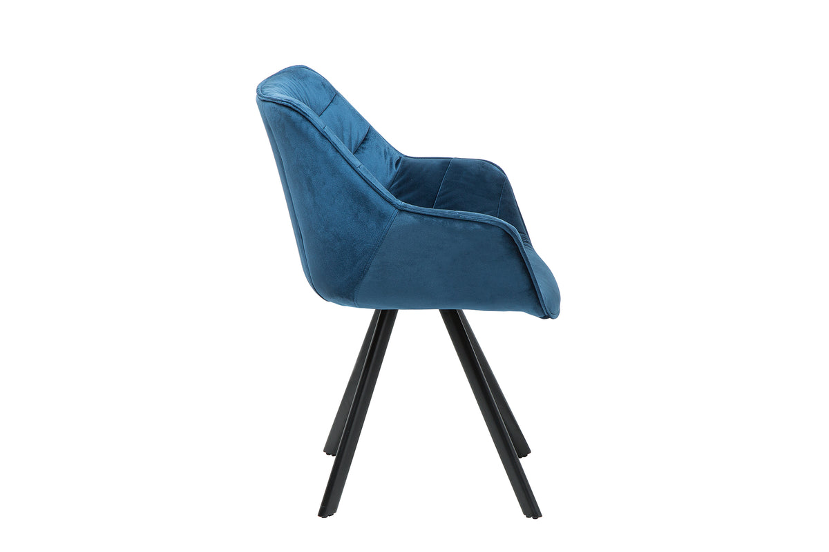 THE DUTCH COMFORT design chair velvet retro style with armrests