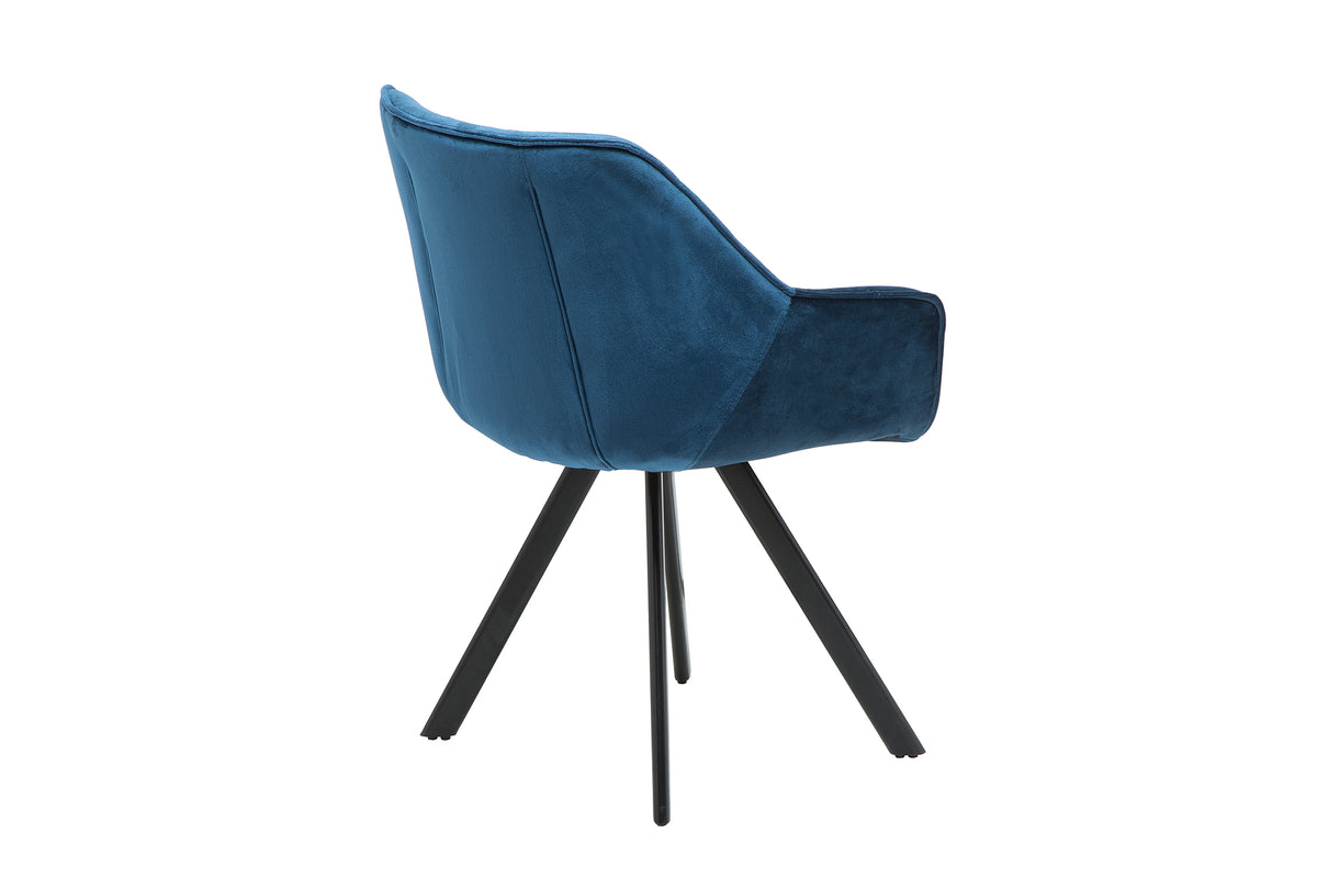 THE DUTCH COMFORT design chair velvet retro style with armrests