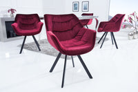 THE DUTCH COMFORT design chair velvet retro style with armrests