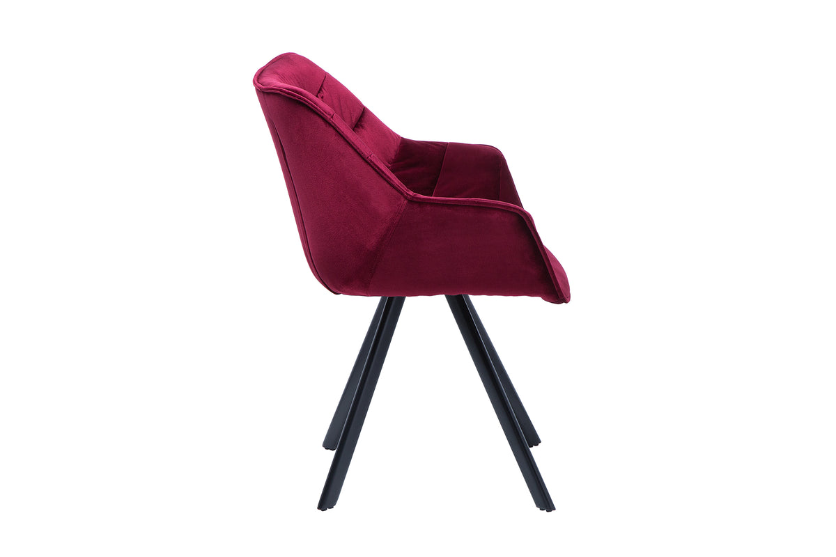THE DUTCH COMFORT design chair velvet retro style with armrests