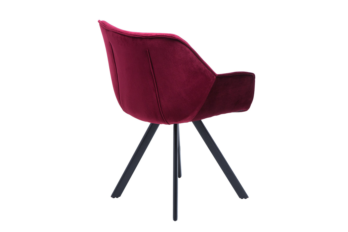 THE DUTCH COMFORT design chair velvet retro style with armrests