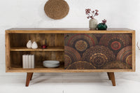 MANDALA Massives Sideboard 160cm Mangoholz mit Schiebetüren