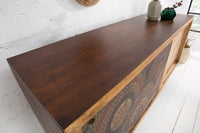 MANDALA Massives Sideboard 160cm Mangoholz mit Schiebetüren