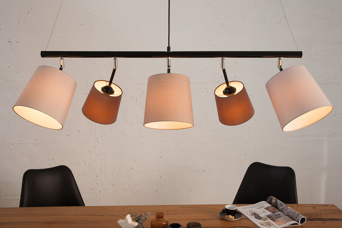 LEVELS Design Hängeleuchte 100cm braun beige Leinenschirme Design by KARE