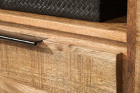 IRON CRAFT Solid TV board 130cm mango wood lowboard 2 drawers