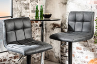 MODENA Höhenverstellbarer Barhocker vintage grau Barstuhl mit Fußablage