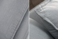 HEAVEN Großes Ecksofa 255cm grau Leinenstoff inkl. Kissen Landhausstil