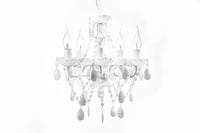 Eleganter Kronleuchter DIAMONDS S 40cm weiß Acryl 5-armig Barock Design