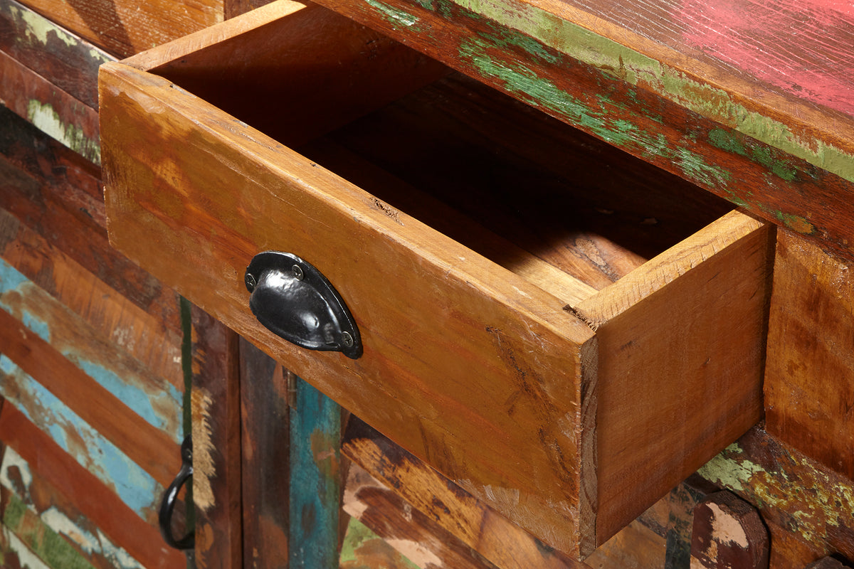 JAKARTA Unique sideboard 125cm recycled solid wood from fishing boats