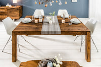 PURE solid wood dining table 160-240cm natural Sheesham stone finish with extension plates