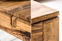 PURE solid wood dining table 160-240cm natural Sheesham stone finish with extension plates