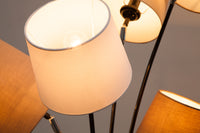 LEVELS Design Stehlampe 176cm weiß beige braun mit 5 Leinenschirmen