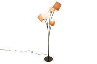 LEVELS Design Stehlampe 176cm weiß beige braun mit 5 Leinenschirmen