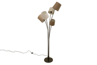 LEVELS Design Stehlampe 176cm weiß beige braun mit 5 Leinenschirmen