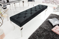 Elegante Sitzbank MODERN BAROCK 172cm Samt Edelstahl