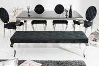 Elegante Sitzbank MODERN BAROCK 172cm Samt Edelstahl