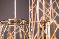 CAGE S Filigrane Hängeleuchte roségold Industrial Design