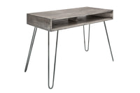 SCORPION Massiver Schreibtisch 100cm grau Mangoholz Hairpin Legs