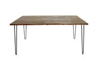 SCORPION solid wood dining table brown acacia black metal legs hairpin legs retro