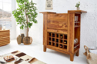 MAKASSAR solid bar cabinet 85cm Sheesham stone finish home bar