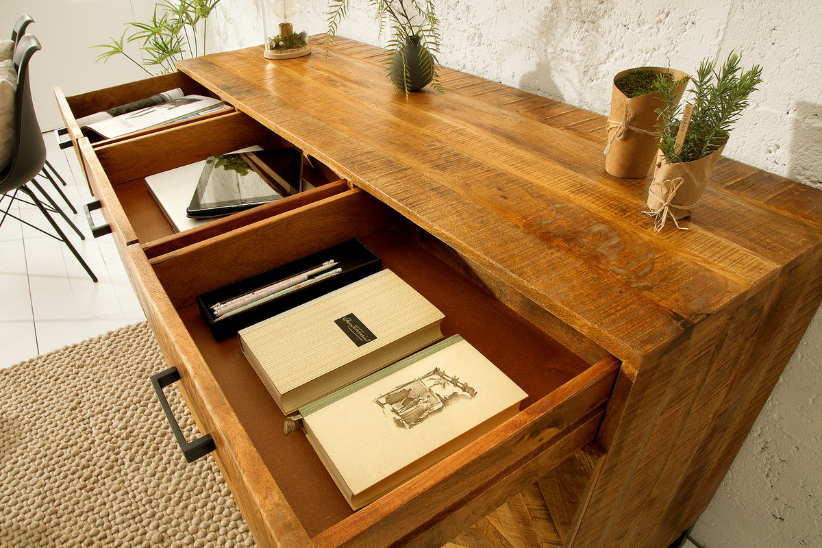 INFINITY HOME Massives Sideboard 160cm Mangoholz Industrial Design
