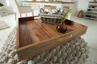 Elegantes Servier Tablett CIANO 40x40cm Akazie Massivholz mit Griffen