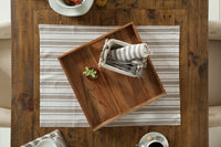 Elegantes Servier Tablett CIANO 40x40cm Akazie Massivholz mit Griffen