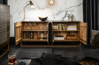 ONYX solid sideboard 177cm mango wood with agate stone trim