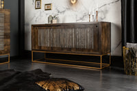 ONYX solid sideboard 160cm mango wood with agate stone trim