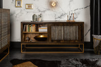 ONYX solid sideboard 160cm mango wood with agate stone trim