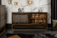 ONYX solid sideboard 160cm mango wood with agate stone trim