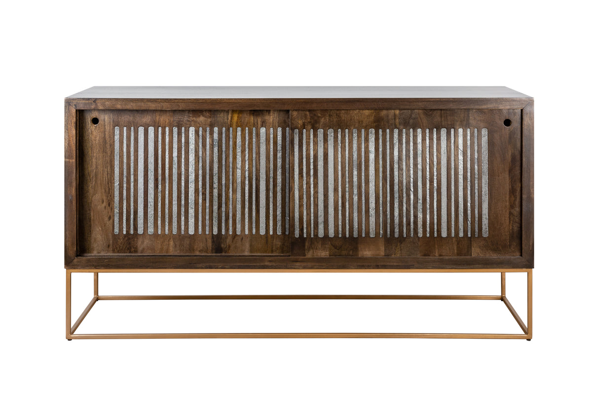 ONYX solid sideboard 160cm mango wood with agate stone trim