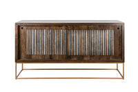 ONYX solid sideboard 160cm mango wood with agate stone trim